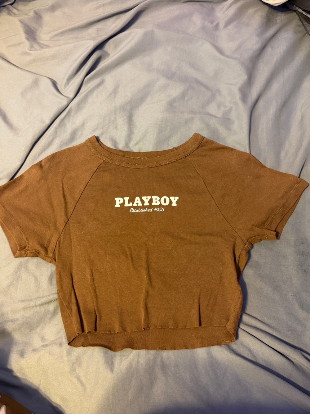 Playboy Brown Cropped Tee